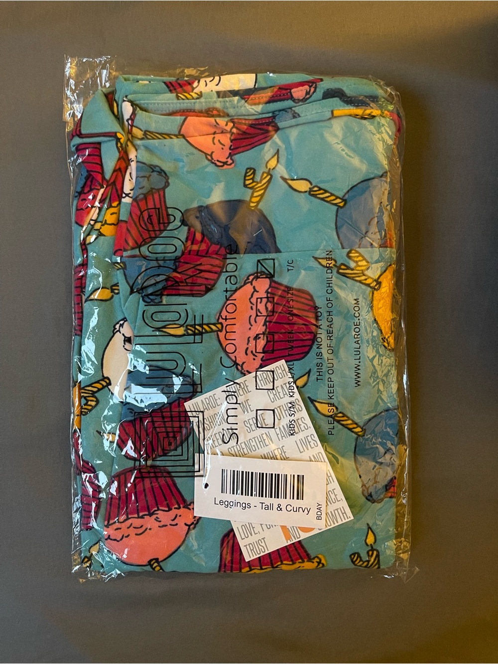 NWT LuLaRoe TC 4th birthday cupcake leggings